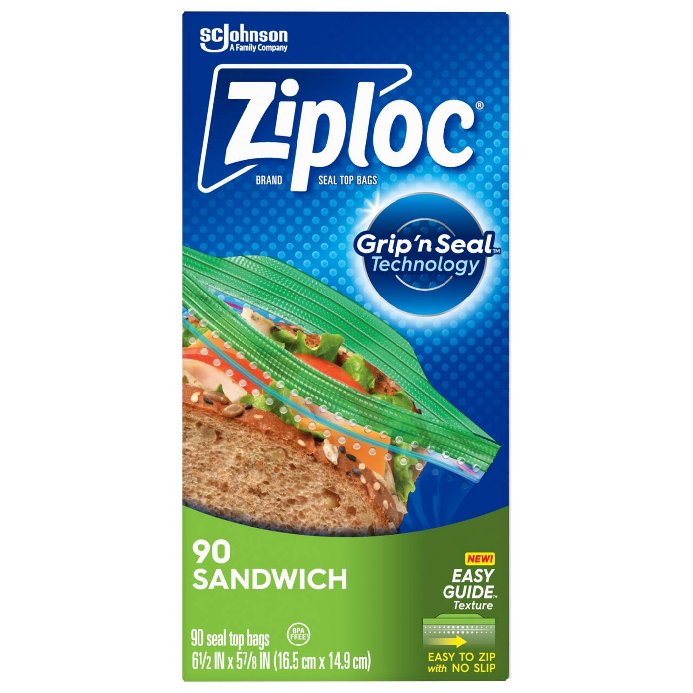 Ziploc Sandwich Bags with EasyGuide; image 6 of 7