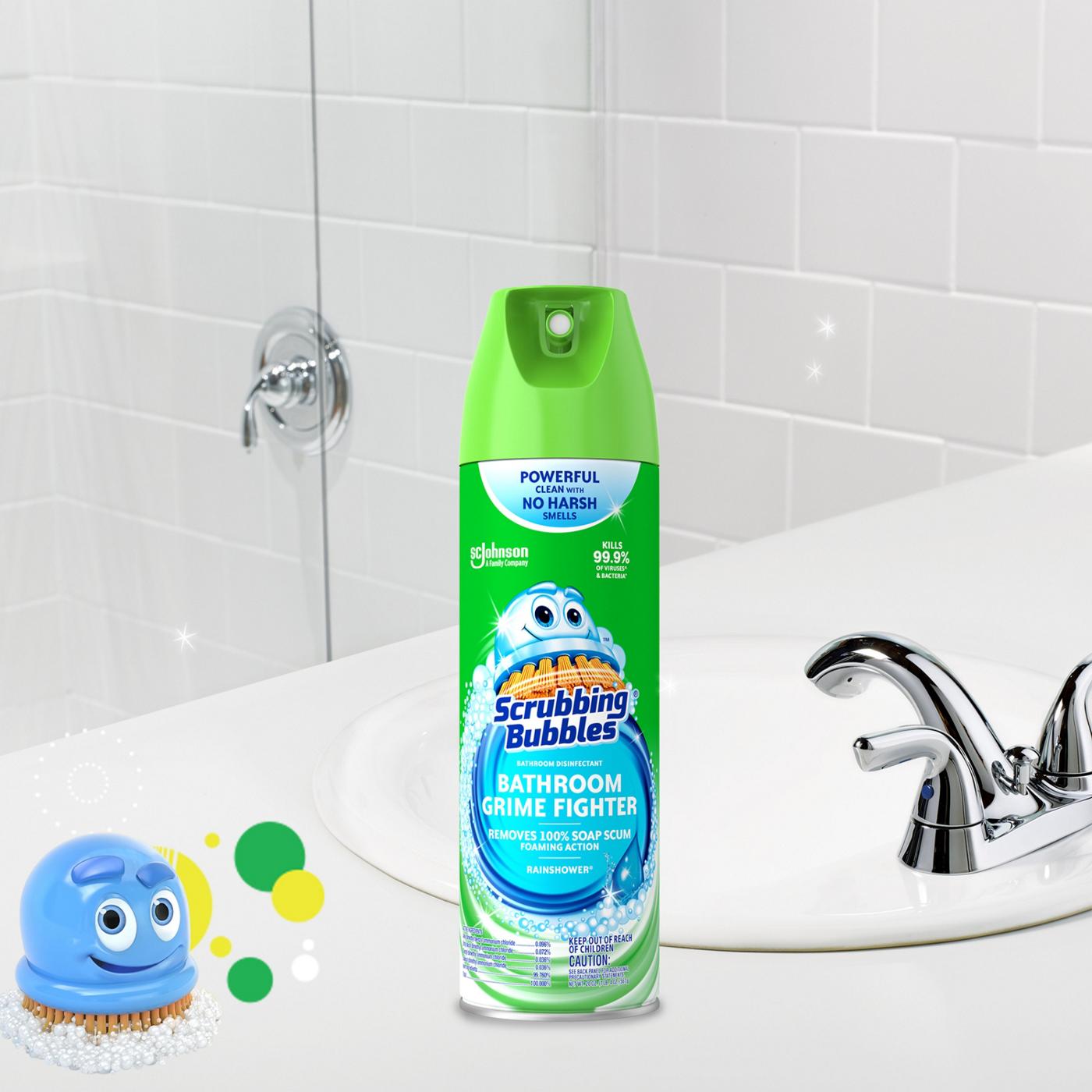 Scrubbing Bubbles Bathroom Grime Fighter Bathroom Cleaner, Aerosol Disinfectant Spray - Rainshower; image 4 of 9