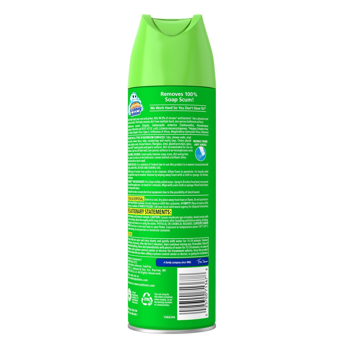 Scrubbing Bubbles Bathroom Grime Fighter Bathroom Cleaner, Aerosol Disinfectant Spray - Rainshower; image 5 of 9