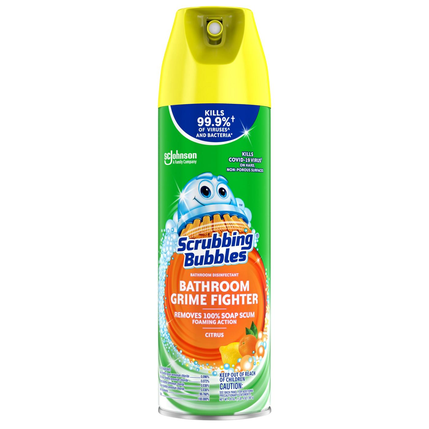 Scrubbing Bubbles Bathroom Grime Fighter Bathroom Cleaner, Aerosol Disinfectant Spray - Citrus; image 1 of 7