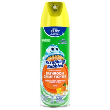 Scrubbing Bubbles Bathroom Grime Fighter Bathroom Cleaner, Aerosol Disinfectant Spray - Citrus
