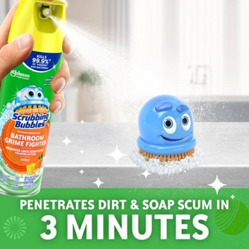 Scrubbing Bubbles Bathroom Grime Fighter Bathroom Cleaner, Aerosol Disinfectant Spray - Citrus