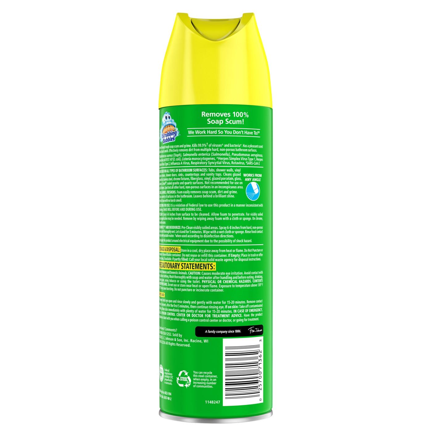 Scrubbing Bubbles Bathroom Grime Fighter Bathroom Cleaner, Aerosol Disinfectant Spray - Citrus; image 3 of 7