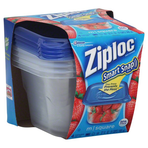 Ziploc Smart Snap Medium Square Containers and Lids Shop Food storage