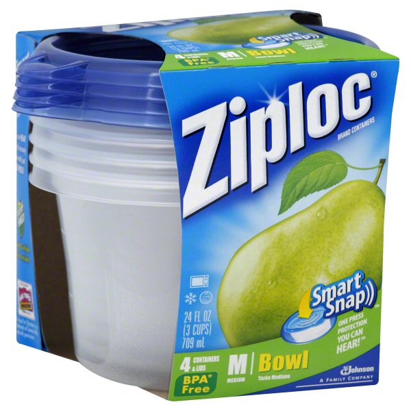 Ziploc Smart Snap Medium Bowl Containers and Lids Shop Kitchen