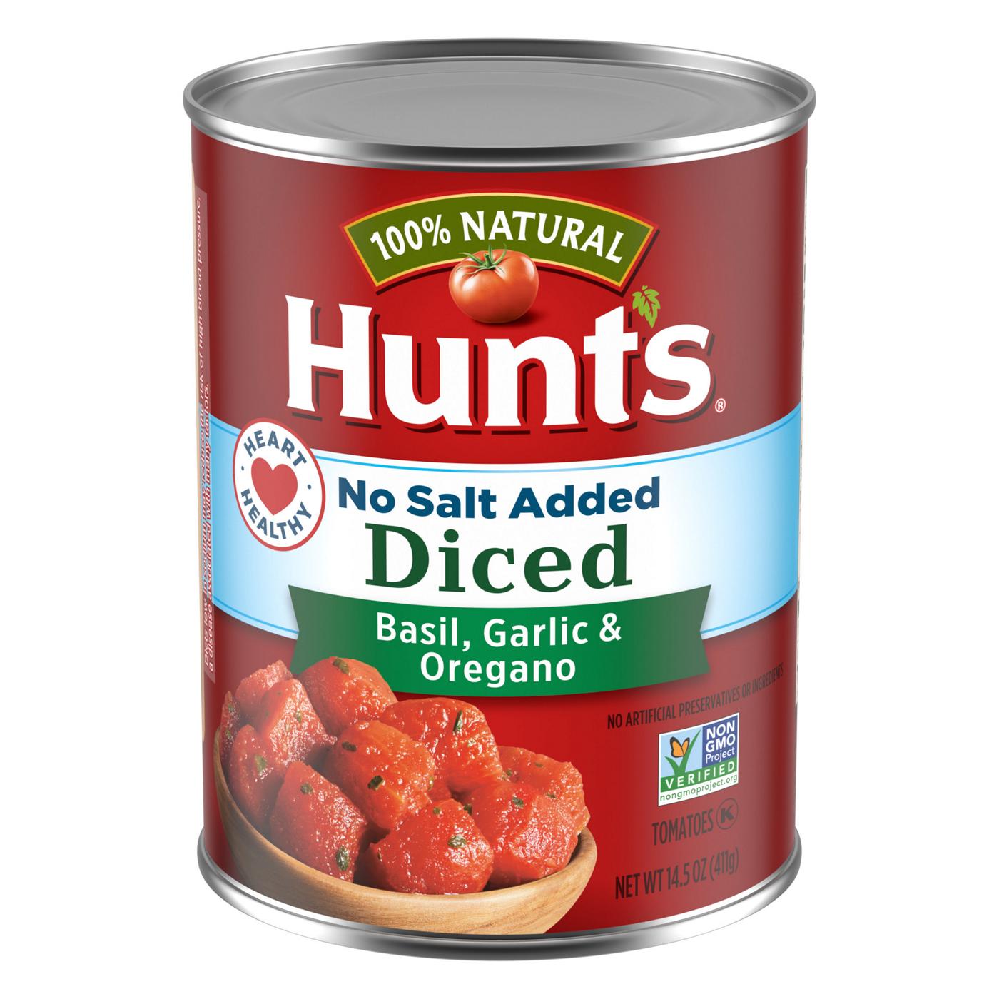 Hunt's No Salt Added Diced Tomatoes with Basil Garlic and Oregano; image 1 of 7