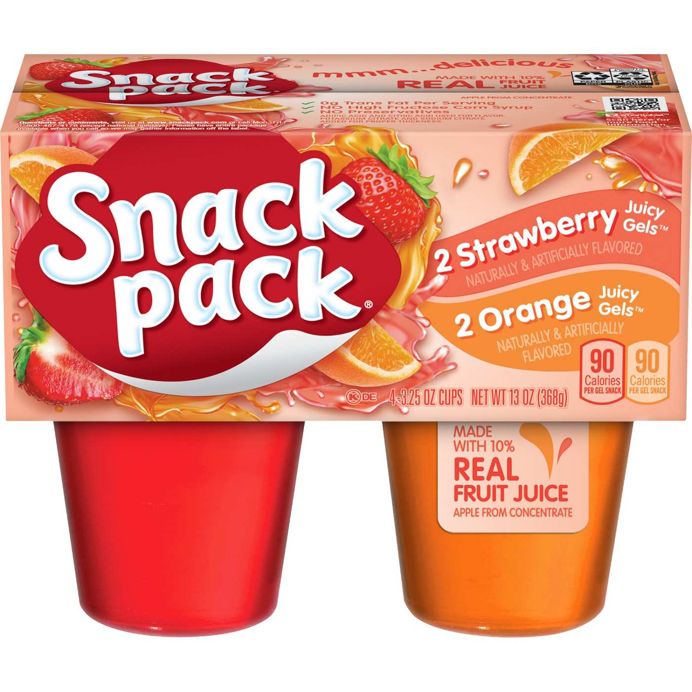 Snack Pack Strawberry & Orange Juicy Gels Cups; image 1 of 7
