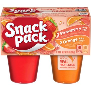 Snack Pack Strawberry & Orange Juicy Gels Cups, 4 ct