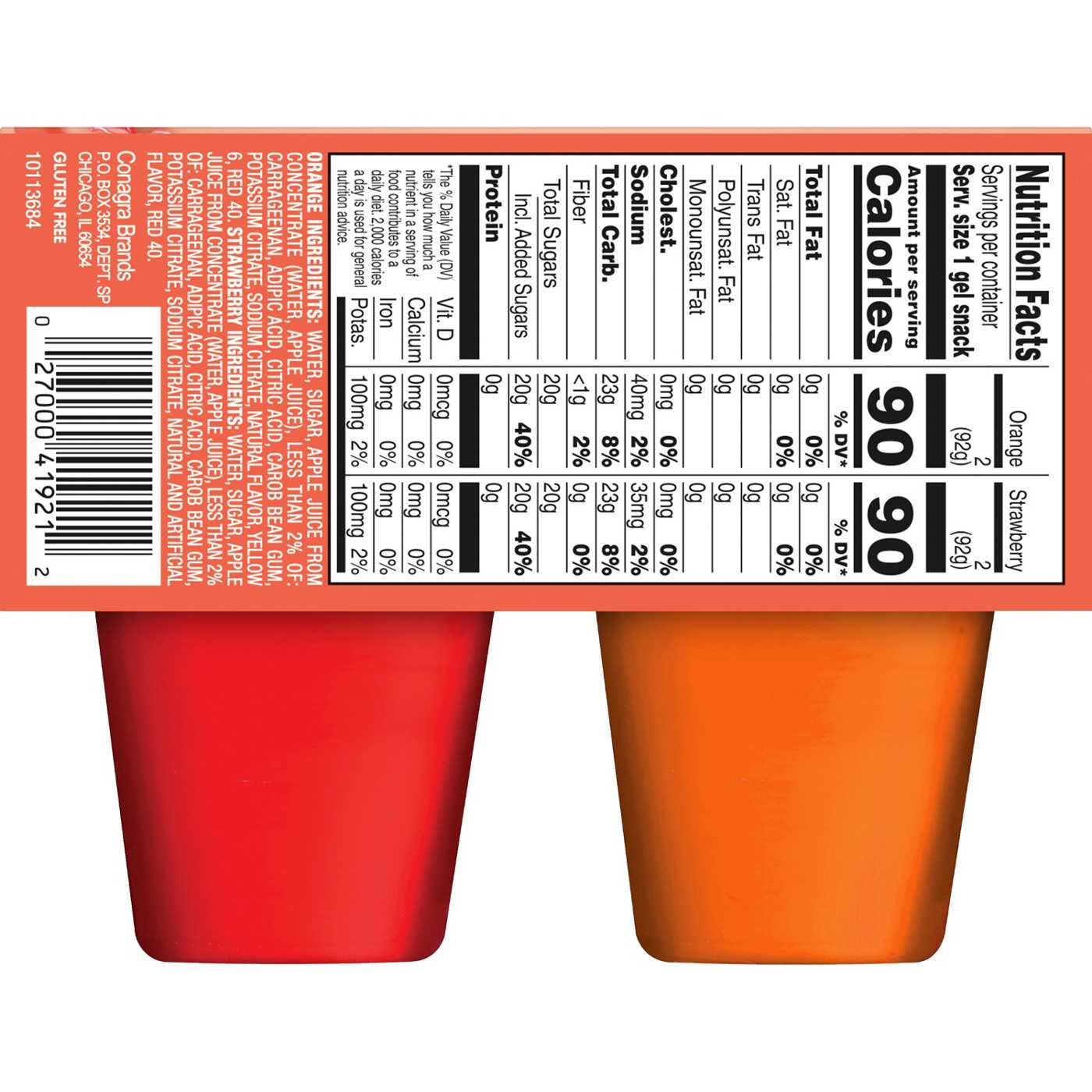 Snack Pack Strawberry & Orange Juicy Gels Cups; image 2 of 7