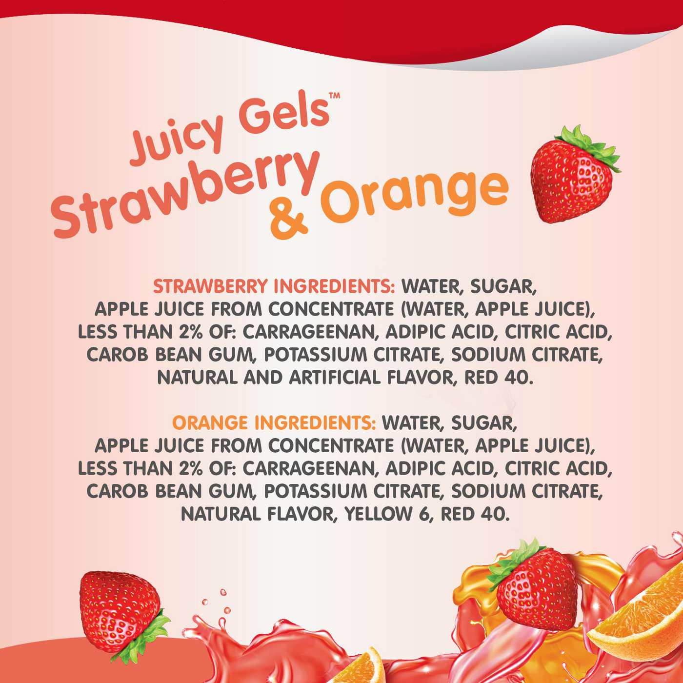 Snack Pack Strawberry & Orange Juicy Gels Cups; image 3 of 7