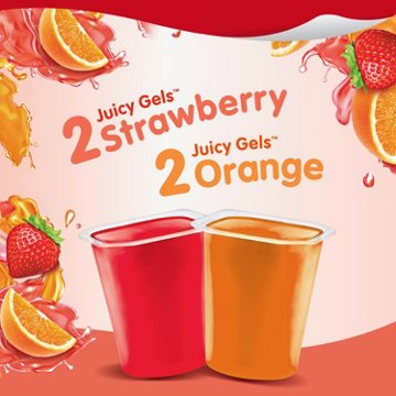 Snack Pack Strawberry & Orange Juicy Gels Cups, 4 ct