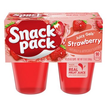 Snack Pack Strawberry Juicy Gels Cups, 4 ct