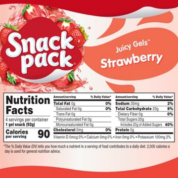 Snack Pack Strawberry Juicy Gels Cups, 4 ct