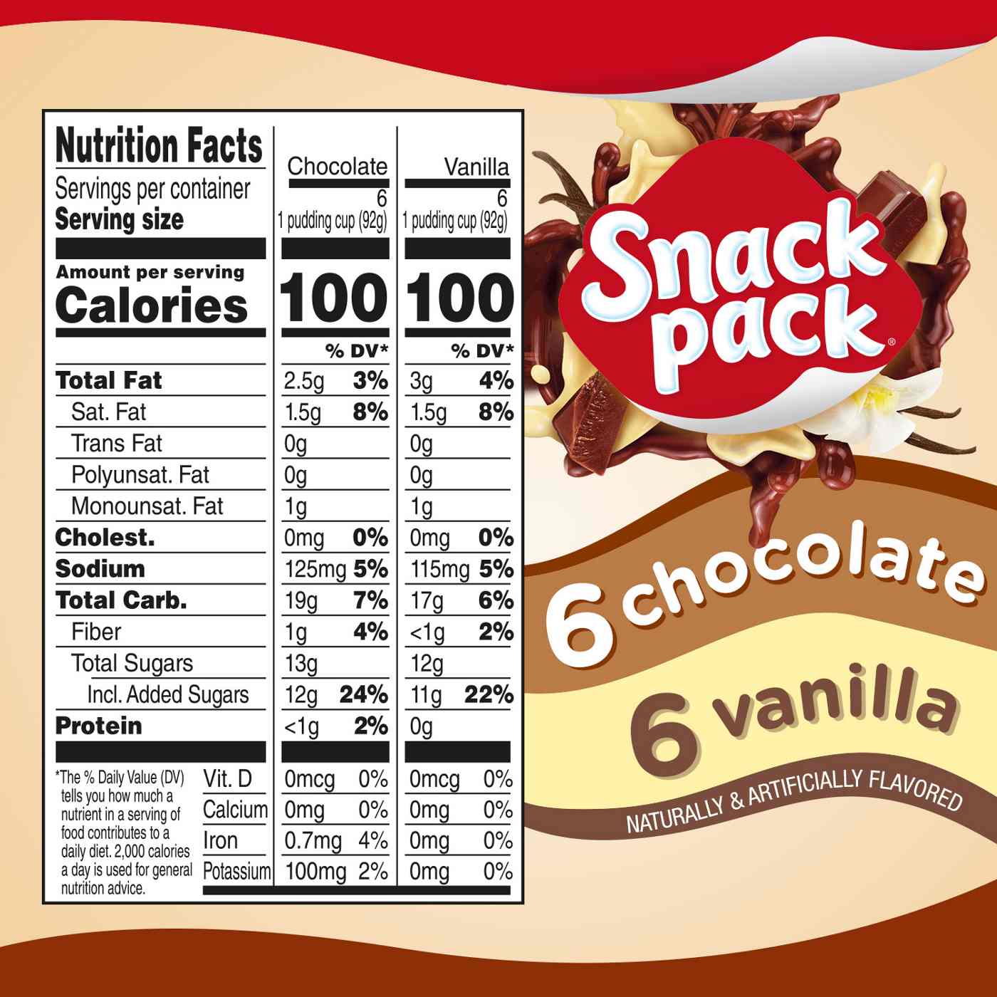 Snack Pack Vanilla & Chocolate Pudding Cups Family Pack; image 4 of 7
