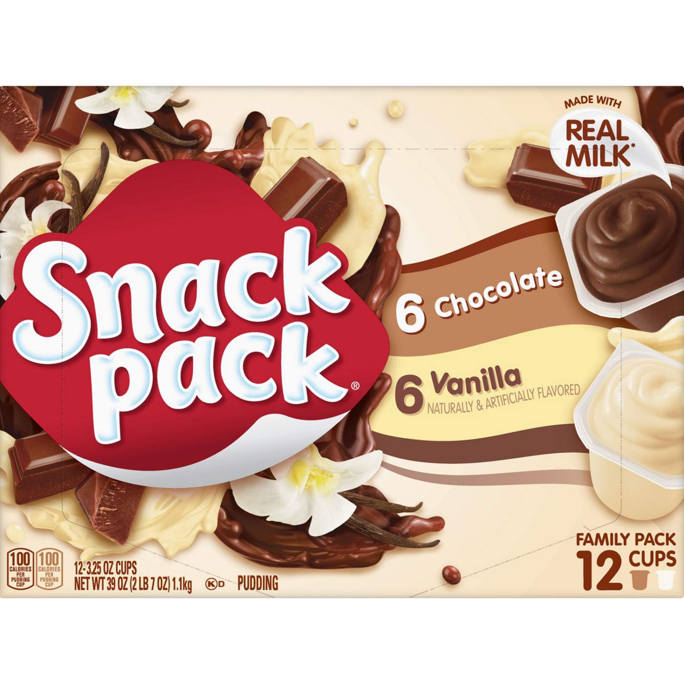 Snack Pack Vanilla & Chocolate Pudding Cups Family Pack; image 5 of 7