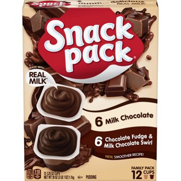 Snack Pack Chocolate Pudding Cups Variety Family Pack, 12 ct
