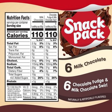 Snack Pack Chocolate Pudding Cups Variety Family Pack, 12 ct