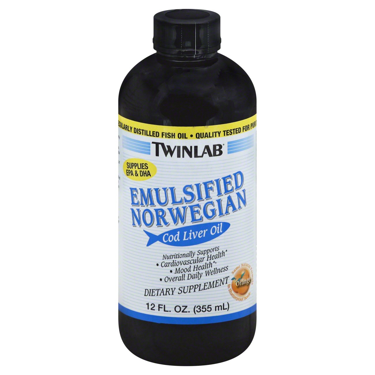 Twinlab Emulsified Norwegian Cod Liver Oil Orange Shop Diet & Fitness