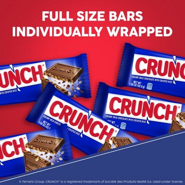 Crunch Milk Chocolate & Crisped Rice Full Size Candy Bar
