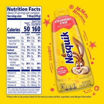 Nesquik Strawberry Flavored Syrup, 22 oz