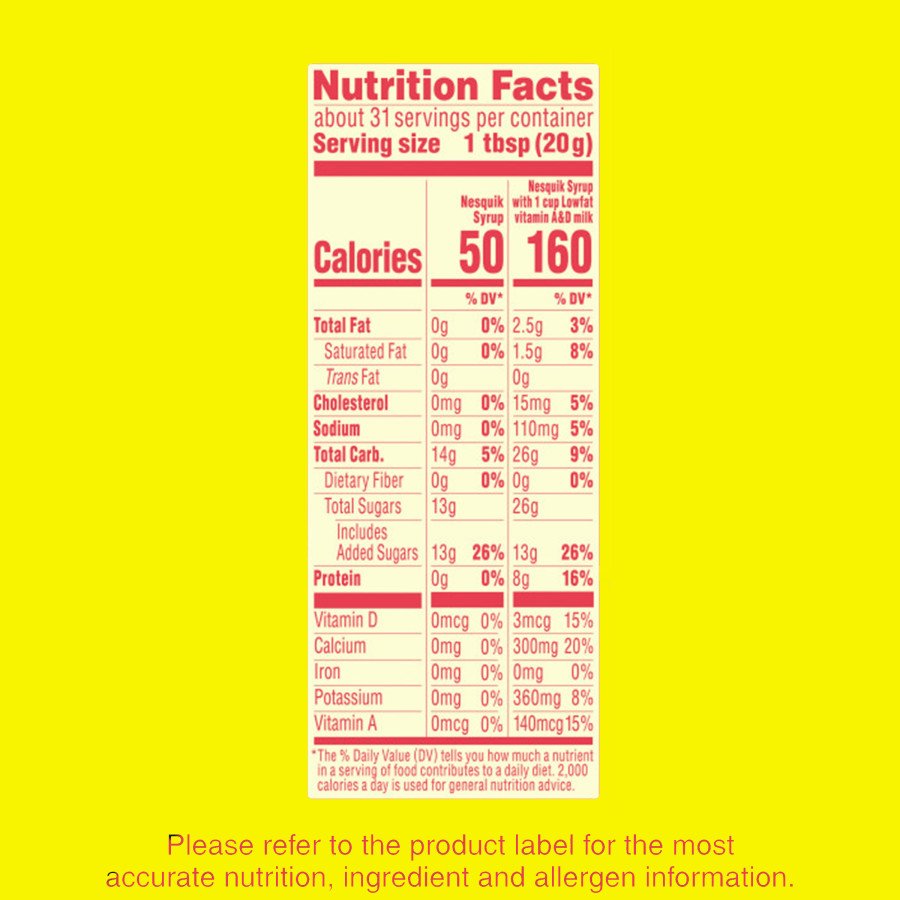 Nesquik Syrup Nutrition Facts - Home Alqu