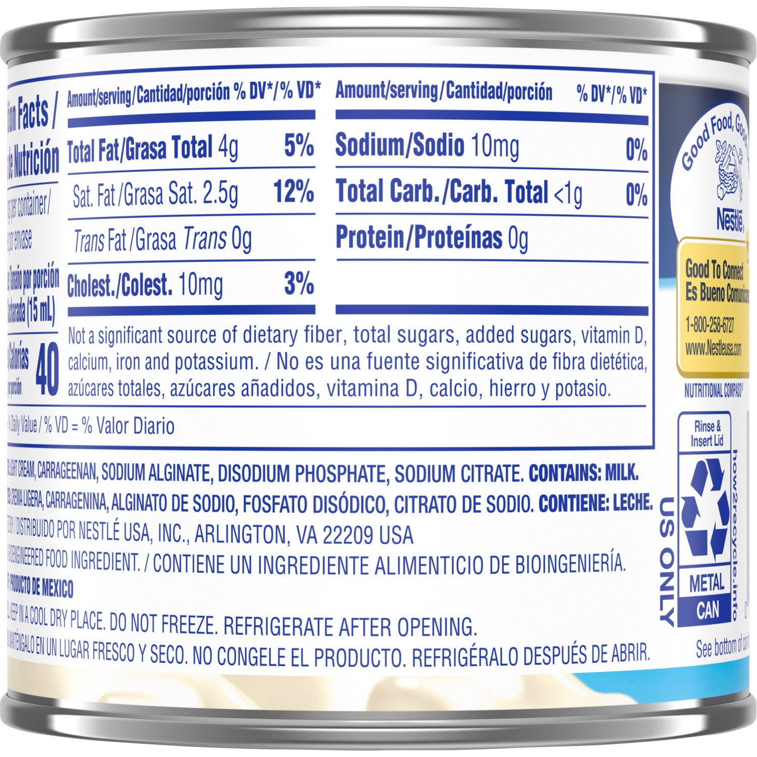 Nestle Media Crema Table Cream - Shop Evaporated Milk at H-E-B