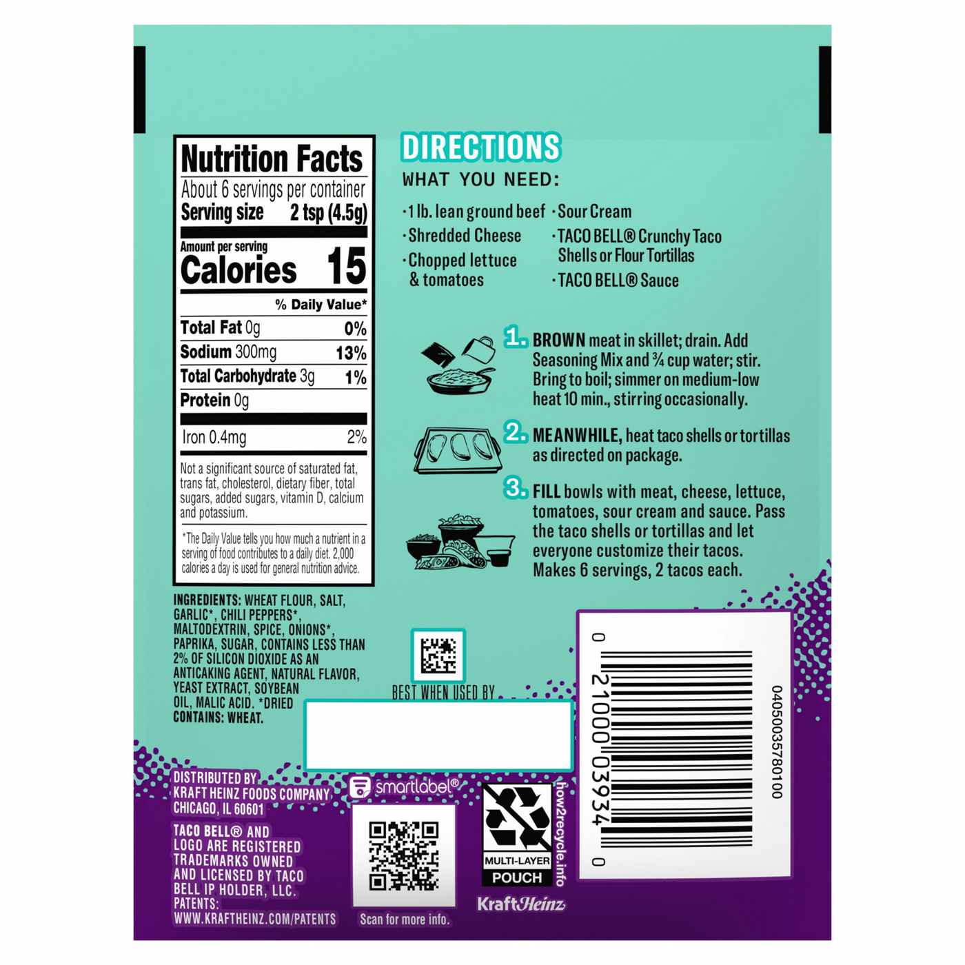 Taco Bell Original Taco Seasoning Mix; image 4 of 5