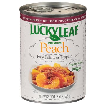 Lucky Leaf Premium Peach Pie Fruit Filling & Topping, 21 oz