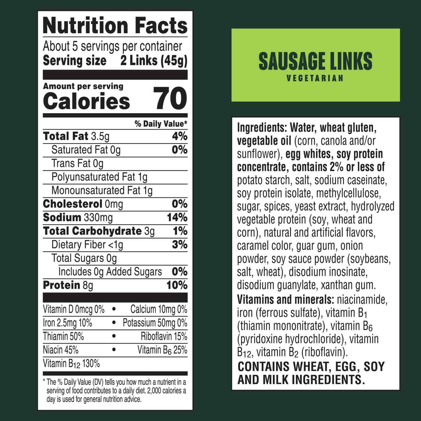 MorningStar Farms Veggie Breakfast Original Veggie Sausage Links; image 3 of 6