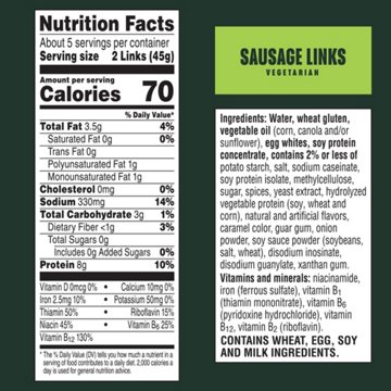 MorningStar Farms Veggie Breakfast Original Veggie Sausage Links, 8 oz