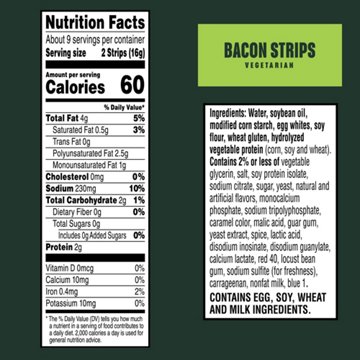 MorningStar Farms Veggie Breakfast Original Veggie Bacon Strips, 5.25 oz