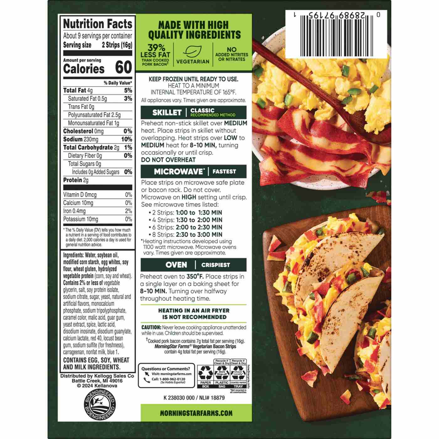 MorningStar Farms Veggie Breakfast Original Veggie Bacon Strips; image 6 of 6