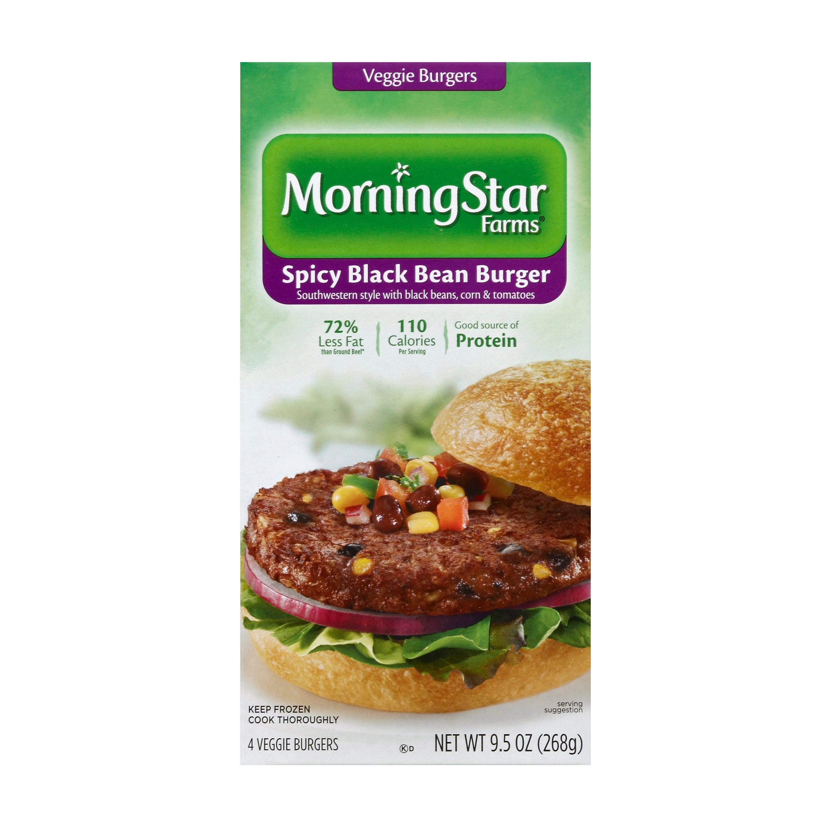 MorningStar Farms Spicy Black Bean Veggie Burgers - Shop Meat ...