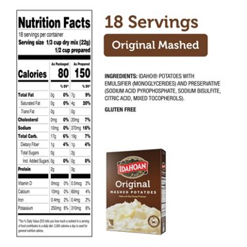 Idahoan Original Mashed Potatoes, 13.75 oz
