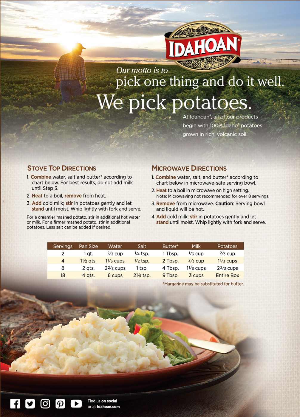 Idahoan Original Mashed Potatoes; image 5 of 7