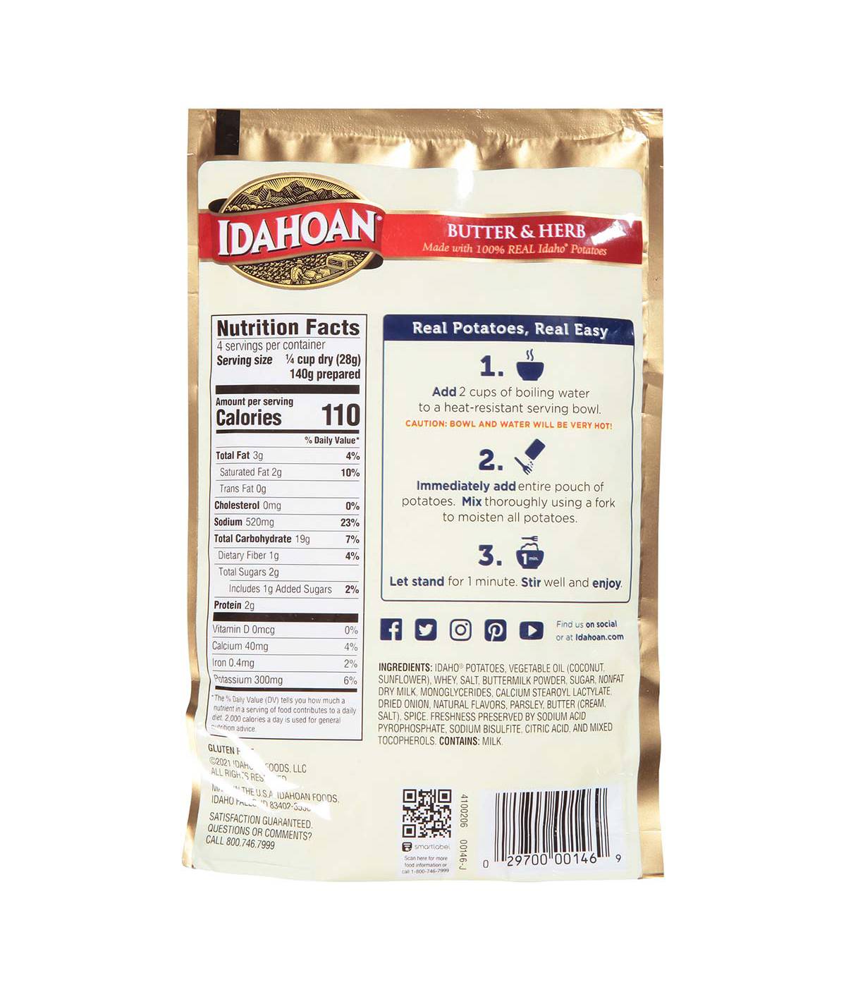 Idahoan Butter & Herb Mashed Potatoes; image 2 of 2