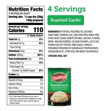 Idahoan Roasted Garlic Mashed Potatoes, 4 oz