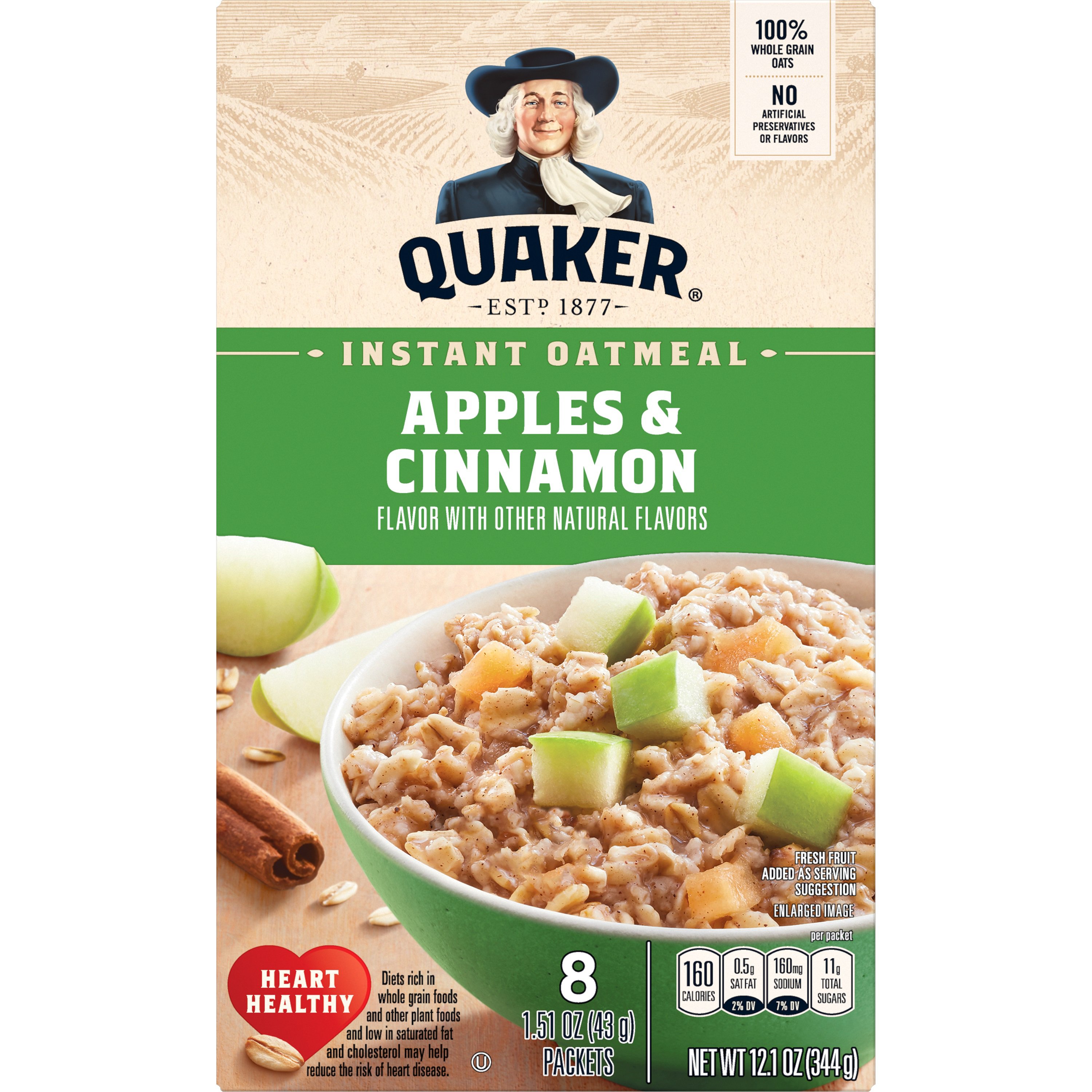 Quaker Apple Cinnamon Instant Oatmeal Shop Oatmeal Hot Cereal At H E B