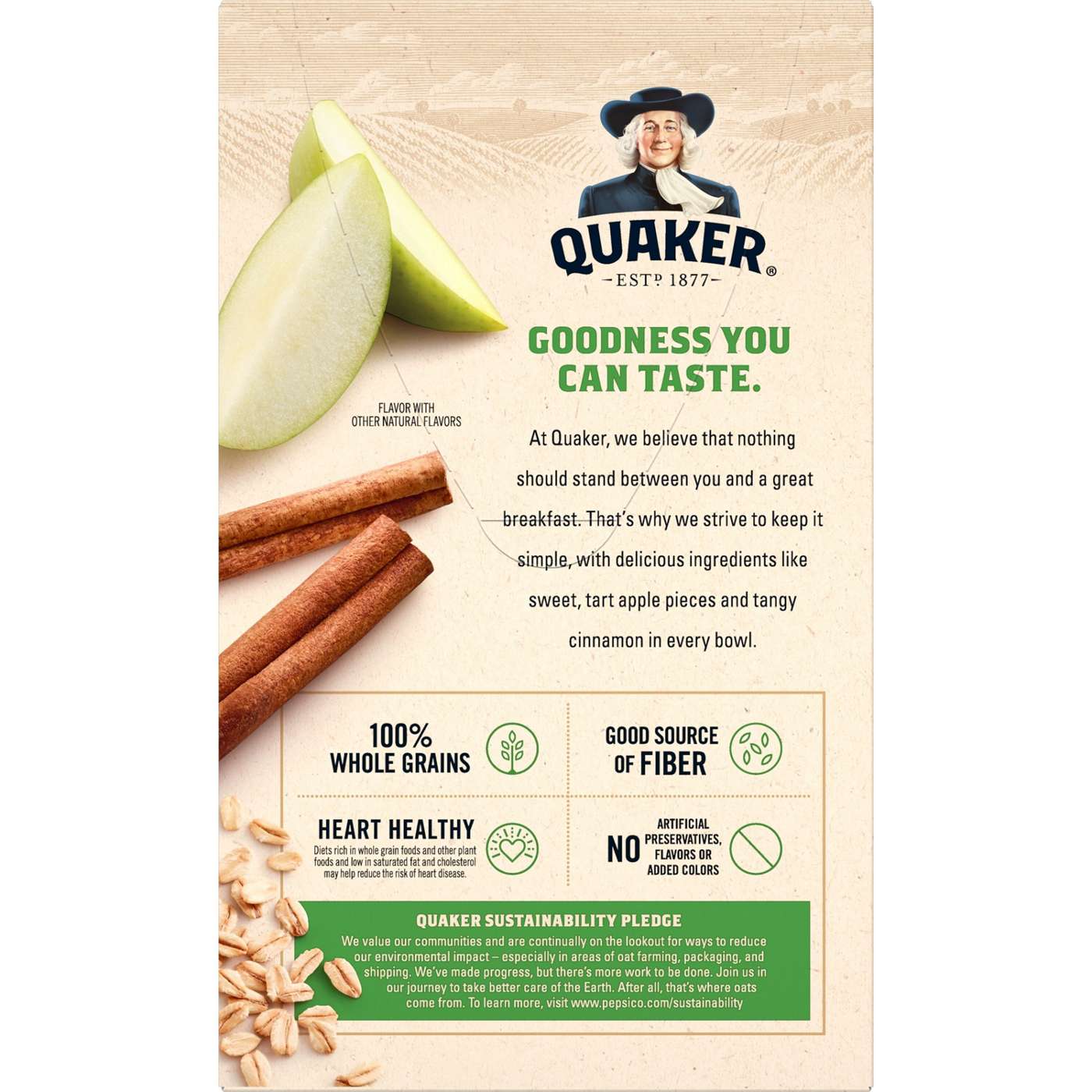 Quaker Instant Oatmeal - Apple & Cinnamon; image 2 of 2