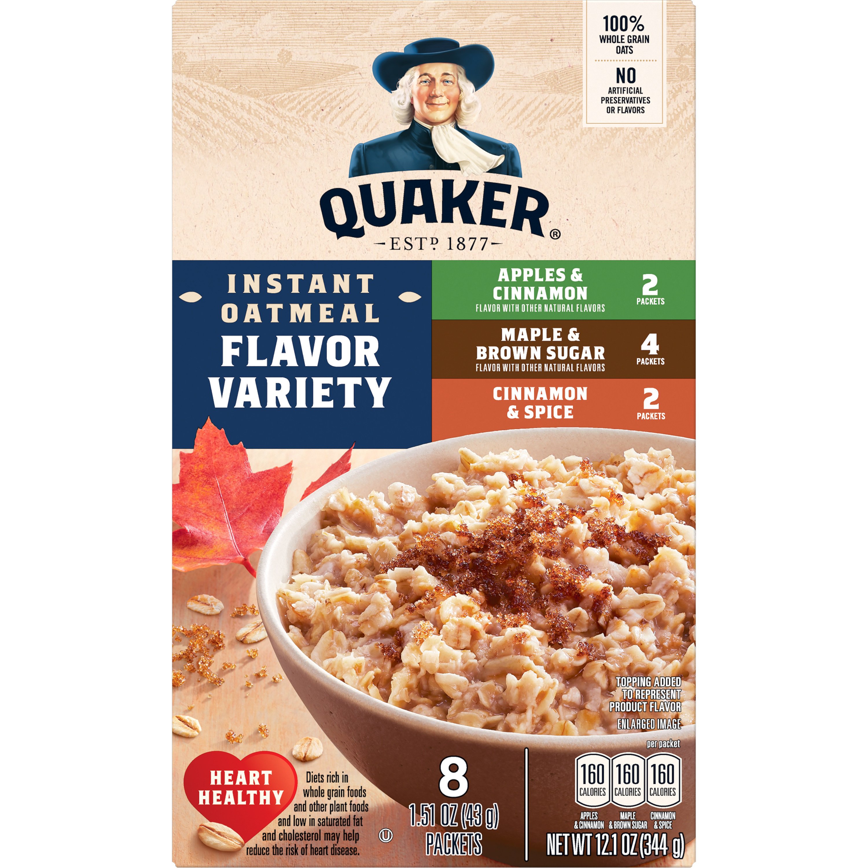 Quaker Instant Oatmeal Flavor Variety Pack - Shop Oatmeal & Hot Cereal ...