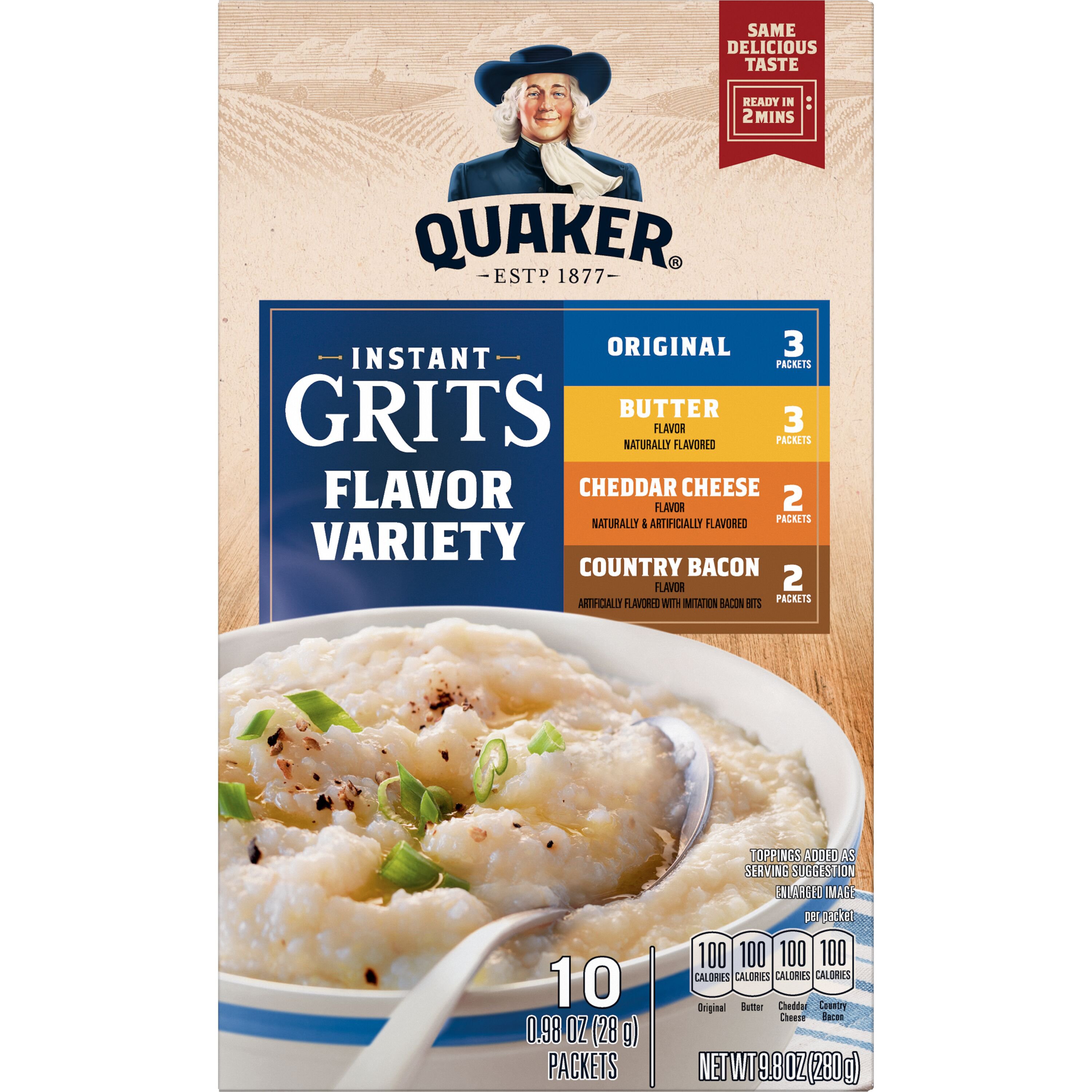 Quaker Flavor Instant Grits Variety Pack - Shop Oatmeal & Hot Cereal at ...