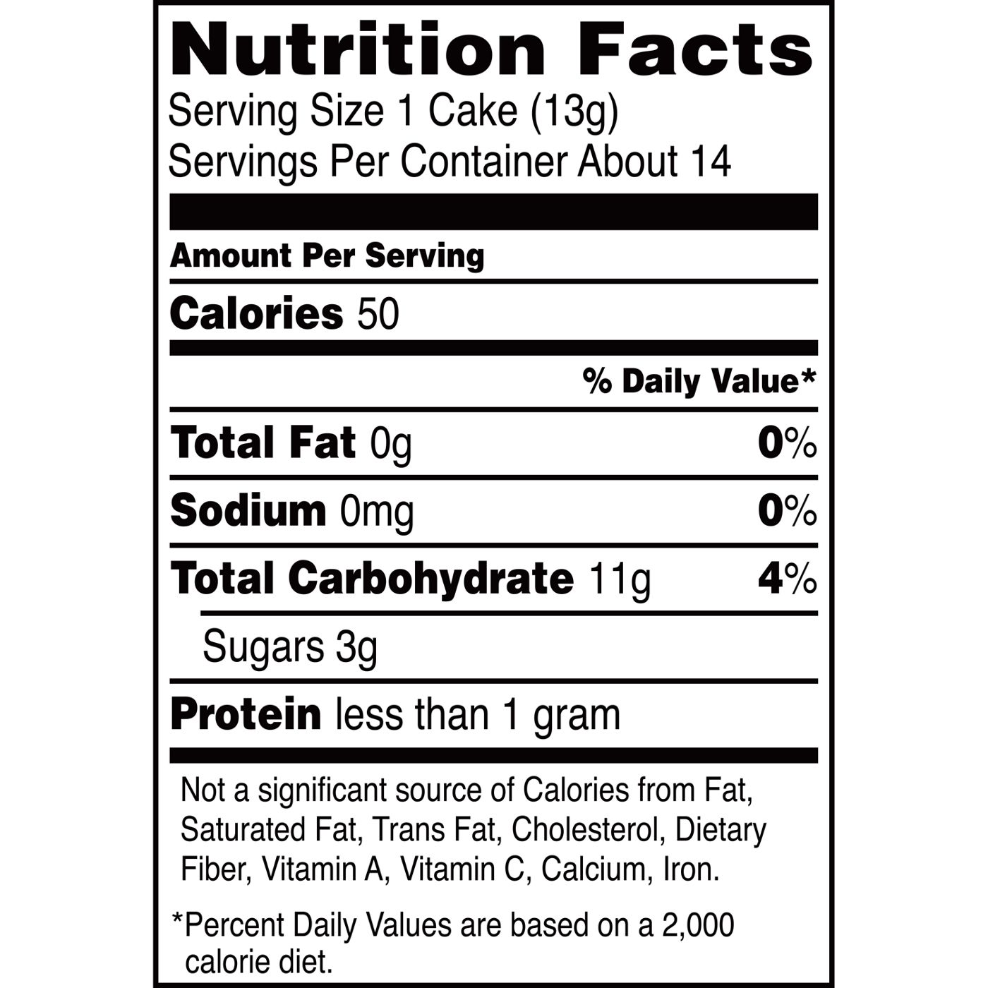 quaker rice cakes nutrition information