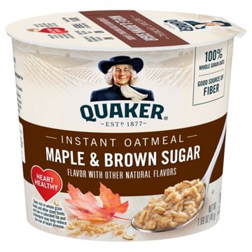 Quaker Maple & Brown Sugar Instant Oatmeal Cup, 1.69 oz