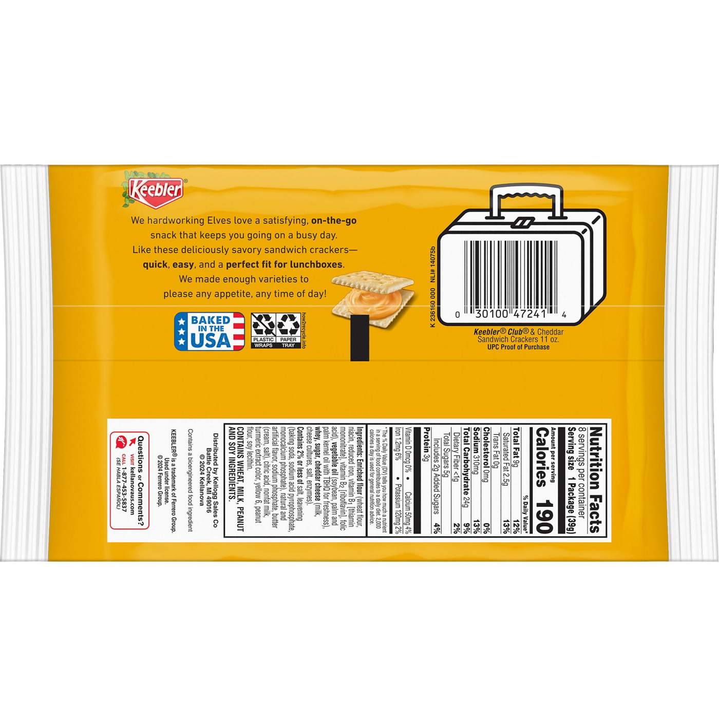 Keebler Club and Cheddar Sandwich Crackers, 11 oz; image 4 of 6