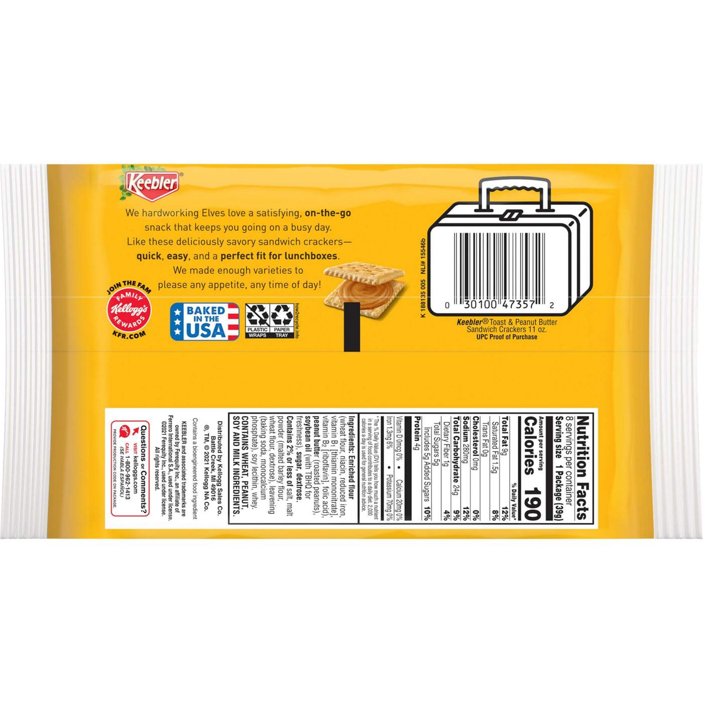 Keebler Toast and Peanut Butter Sandwich Crackers; image 4 of 4