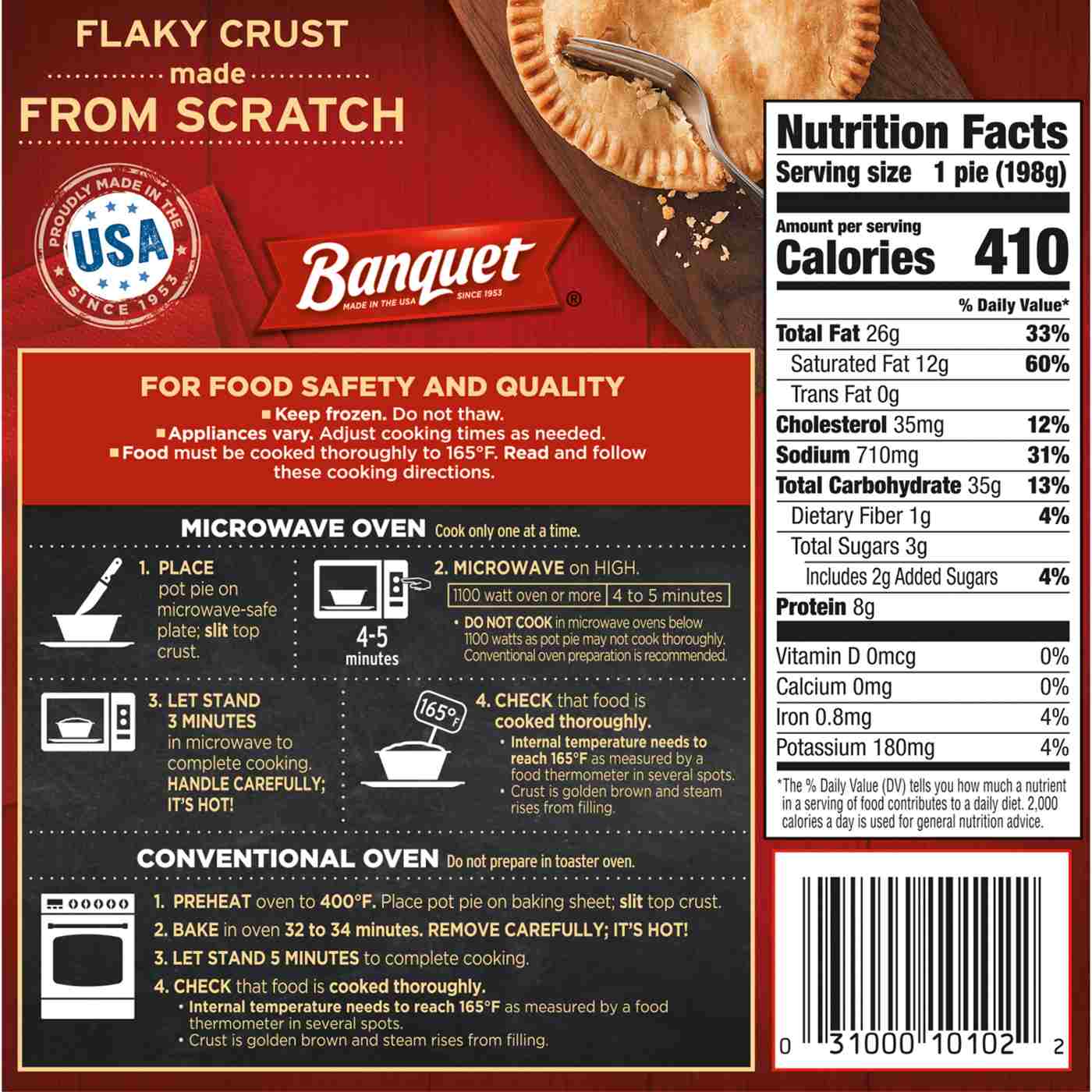 Banquet Beef Pot Pie Frozen Meal Shop Entrees & sides at HEB