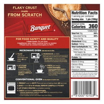 Banquet Turkey Pot Pie Frozen Meal