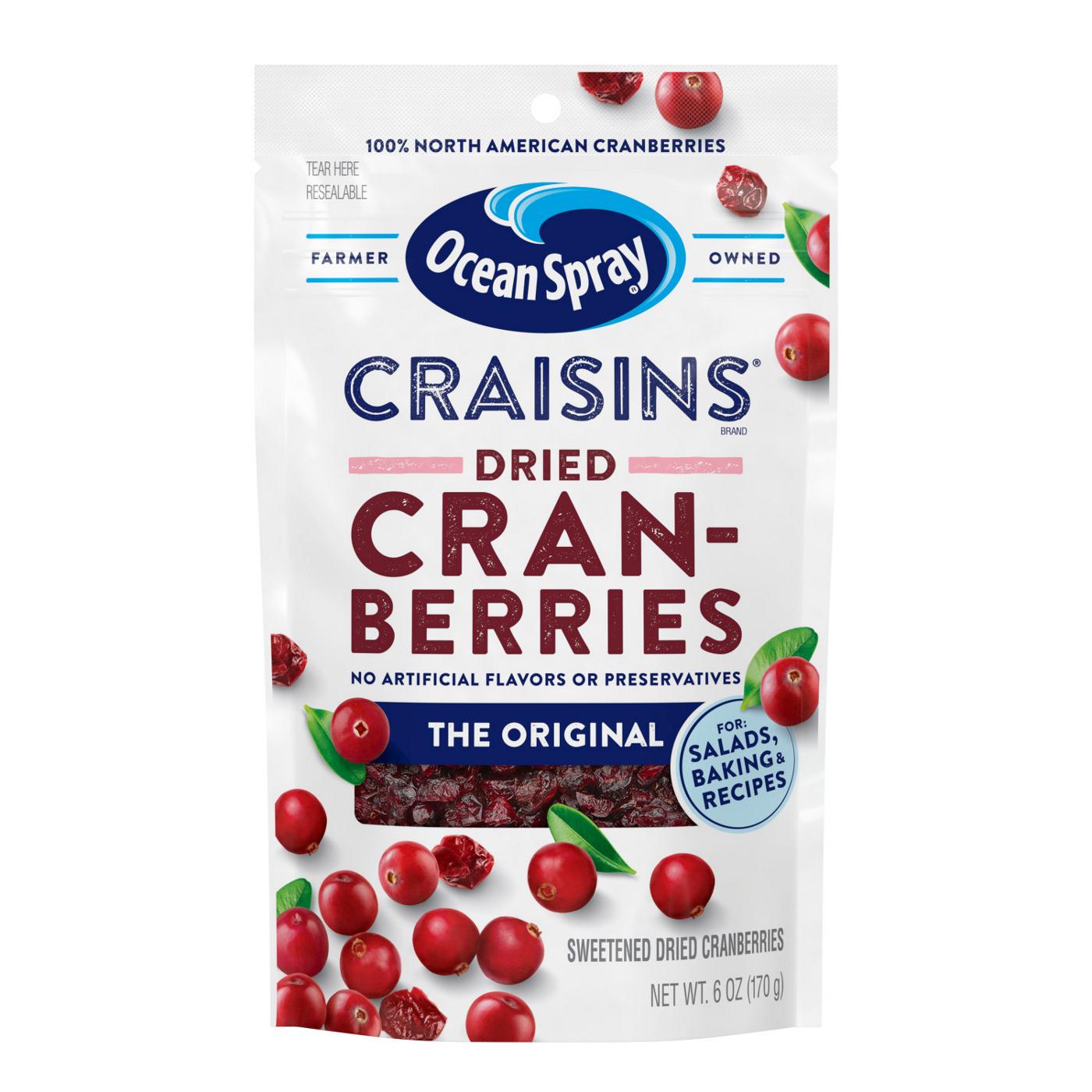 Ocean Spray Ocean Spray® Craisins® Original Dried Cranberries, Dried Fruit, 6 Oz Pouch; image 1 of 5