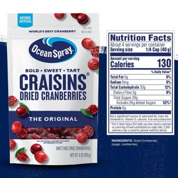 Ocean Spray Craisins Original Dried Cranberries, 6 oz