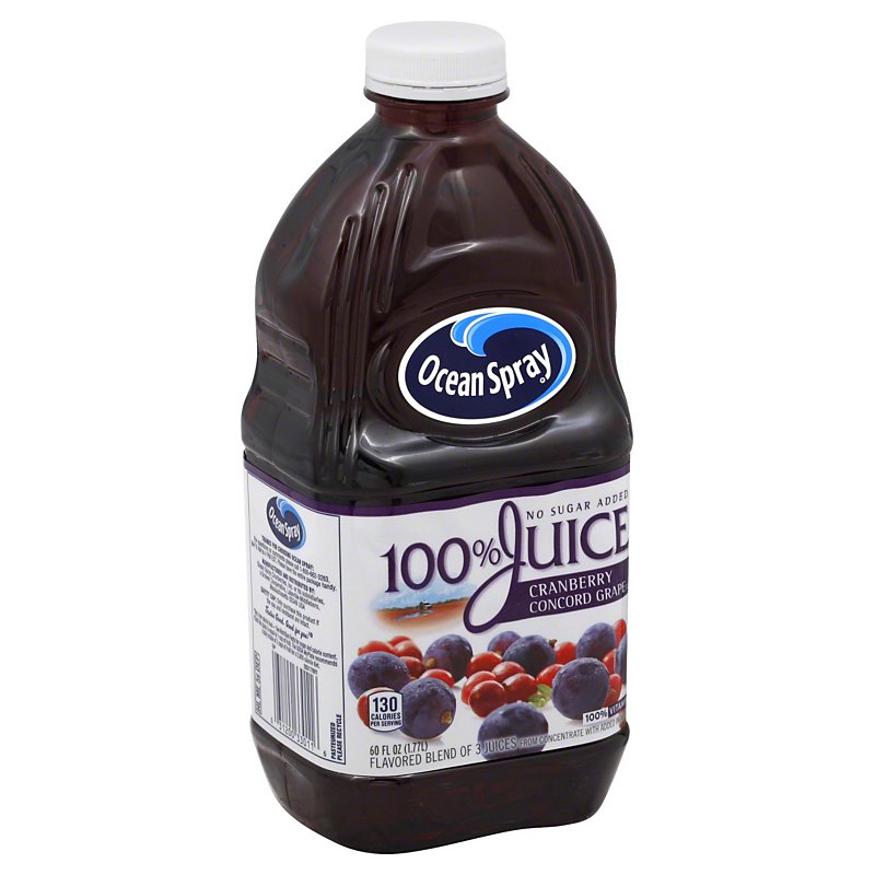 Ocean Spray 100 Cranberry Concord Grape Juice No Sugar